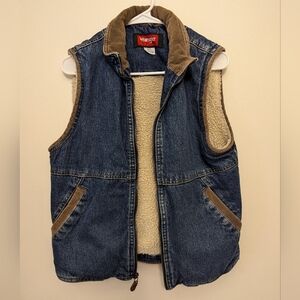 Wrangler hero women's denim Sherpa jacket size small vintage 90s western